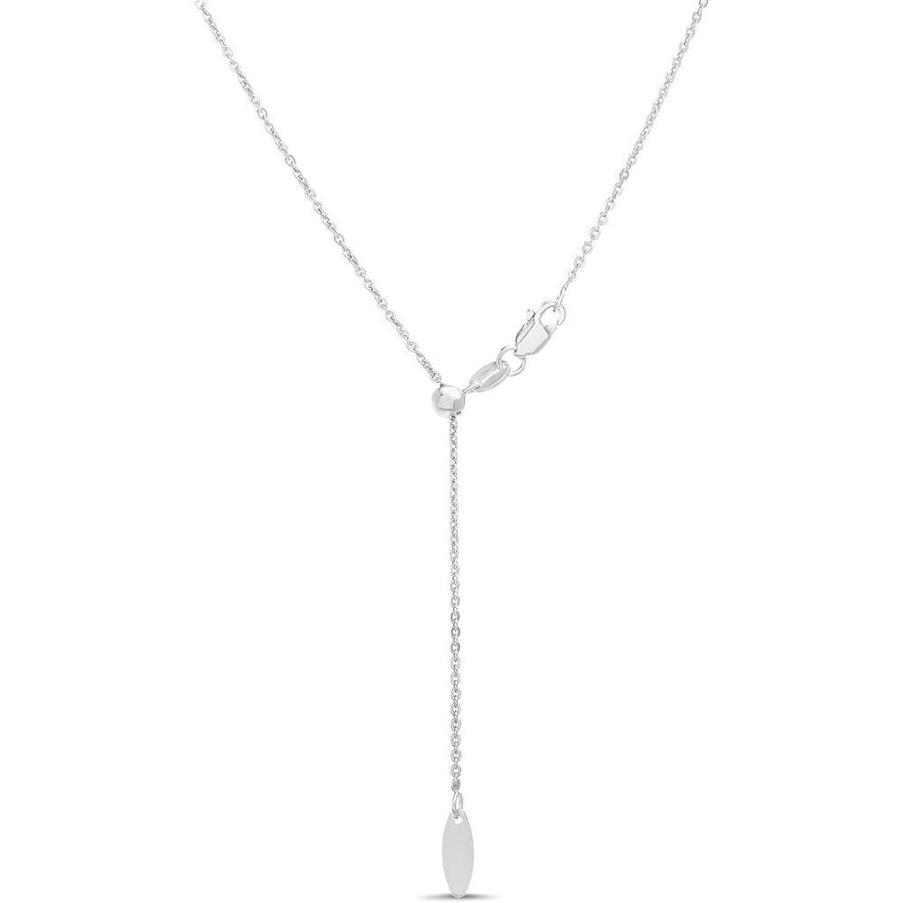 Women White Cable 925 Sterling Silver 14-24" Adjustable Chain Necklace Jewelry
